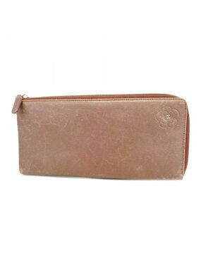 Chanel Wallet Camellia Leather Gold Silver